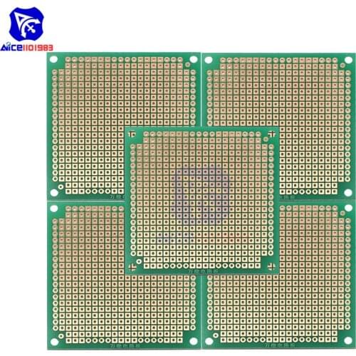 Diymore 5PCS/Lot 6x6cm Single Sided Prototype Universal Printed Circuit Board DIY Soldering Green PCB Board for Arduino