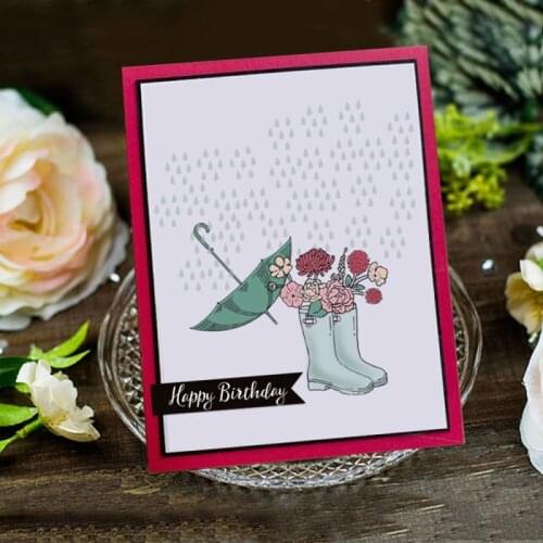Easter Umbrella Hot Air Balloon Rainbow Clear Silicone Stamps Transparent Rubber Stamp for DIY Scrapbooking /Photo Album Decor