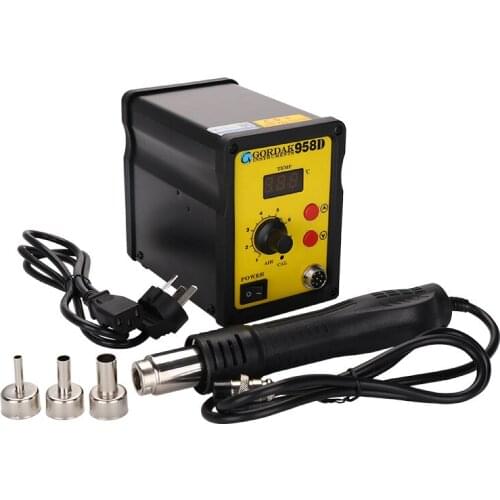 450W Hot Air Station BGA PCB SMT Rework Anti-static Temperature Adjustable LCD Display Soldering Station 958D