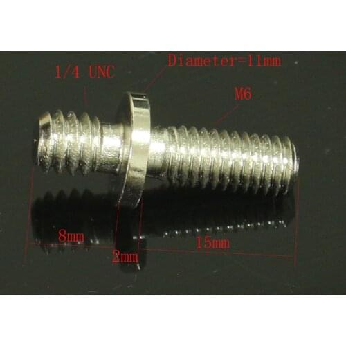 1pcs long 1/4" Male Threaded to M6 Male Threaded screw Adapter for tripod camera