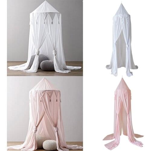 Sweet Princess Kids Bed Hanging Dome Mosquito Net Round Play Tent Baby Crib Canopy Bedcover Curtain Children Room Home Decor