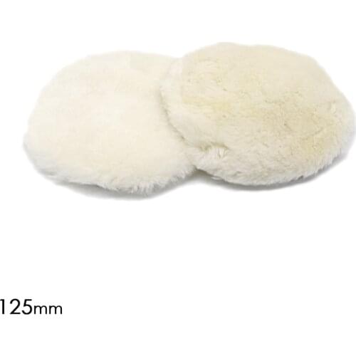 2pcs 5" inch 125mm Lambs Wool Polish buffing Wheel Car Polish Detail Polishing Pad with Draw String