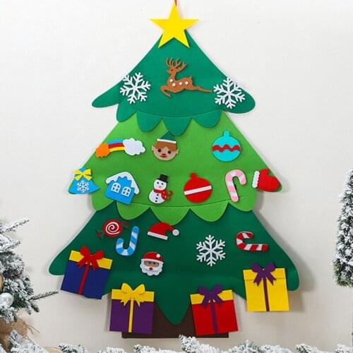 Christmas Tree Felt Cloth 33FT DIY Xmas Tree Home Shop Window Christmas New Year Christmas Ornament Children Puzzle Holiday Gift