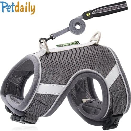 Mesh Breathable Light Dog Harness,Reflective No Pull Adjustable Pet Vest For Small/Medium dogs,puppy - Pet Harness and Leash Set