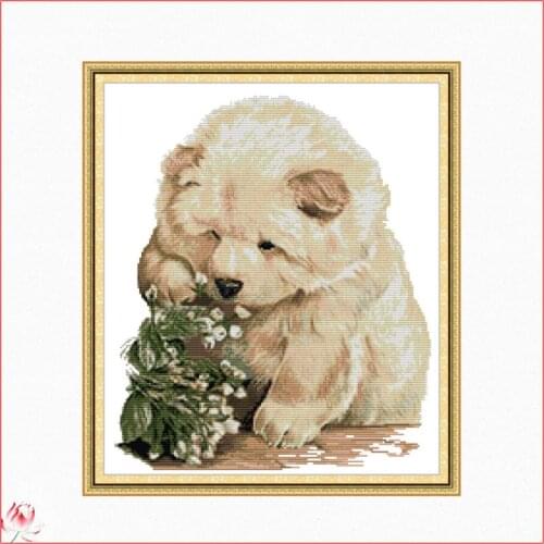 Lovely Bear Printed Cross Stitch Patterns Kits Canvas Embroidery Needlework Sets 11CT 14CT DIY Handmade Home Decorations Crafts