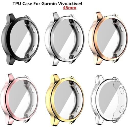 Shatter-Resistant Case Cover TPU Shell Protector For -Garmin Vivoactive 4 45mm QW