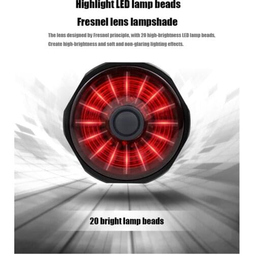 Smart Brake Bike Rear Lights Auto Sensing USB Cycling Tail Light IPX6 Waterproof Bicycle Back Taillight With The Accessories