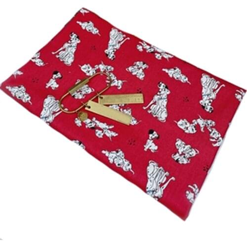 Viaphil 100% Cotton Fabric Brand New Grey & Red Cartoon Dogs Printed Sewing Cloth Dress Clothing Textile Tissue