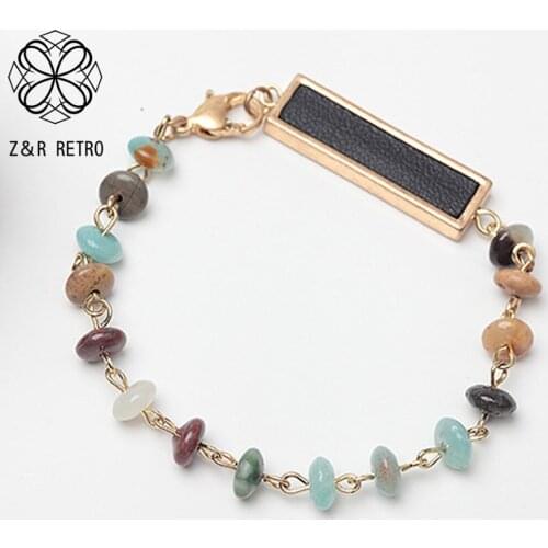 Vintage Stone Beads Bracelets Trend Suspension Pendents Bangles 2021 Fashion Costume Jewelry for Women Goth Unusual Accessories