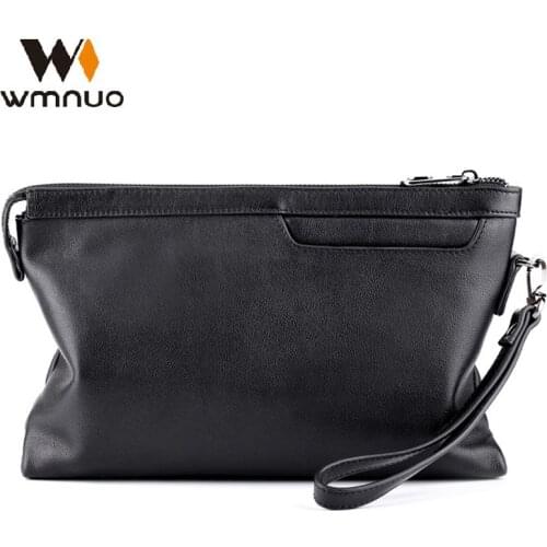 Wmnuo Brand Hand Bag Men Genuine Leather Cowhide Clutches Male Thin Brief Wallet Clutch Casual Phone Bag Good Touch Hot Sale
