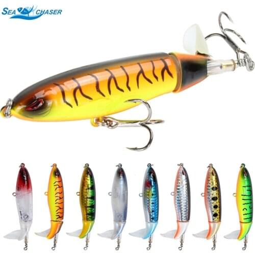 1pcs New Whopper Popper 10cm 13.4g Topwater Fishing Lure Artificial Hard Bait Plopper Soft Rotating Tail Fishing Tackle