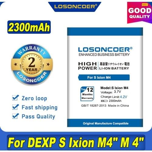100% Original LOSONCOER 2300mAh Battery for DEXP S Ixion M4" M 4" Ixion M4