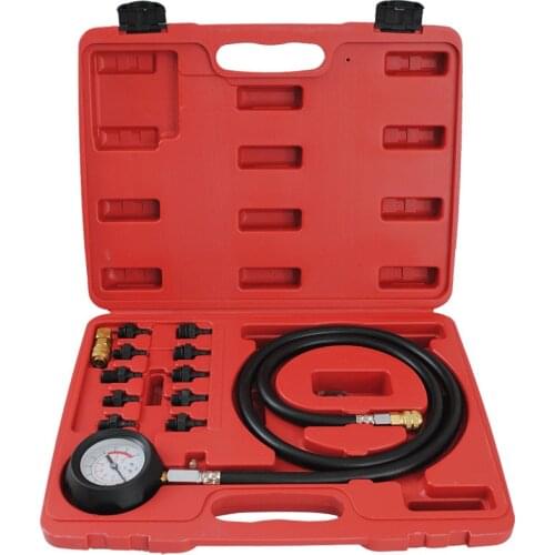 12pcs/set Engine Oil Pressure Test Kit Tester Low Oil Warning Devices 0-140 Psi Automotive Tools Car Garage Tool