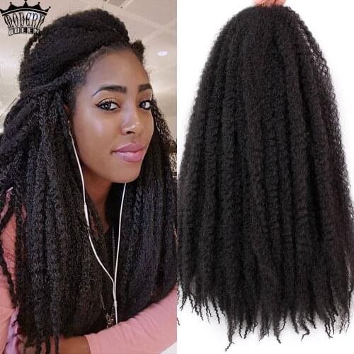 18 inch Pure Color Marley Braids Hair Crochet Afro Kinky Synthetic Braiding Hair Crochet Braids Hair Extensions Bulk Black Brown