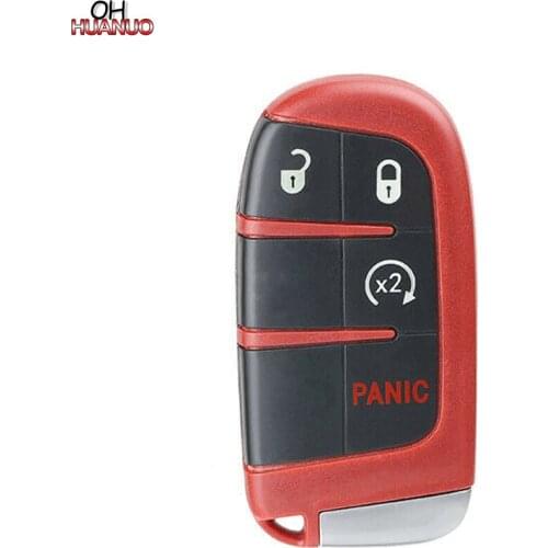3+1/4 Button Replacement Remote Key Shell Case Fob for Chrysler Jeep Dodge 2011-2018-Red