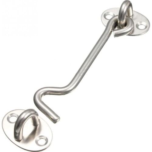 3/4/6/8 inch Crescent Window Lock With Safety Switch Cabin Hook Door Latch Lock Catch Holder With install Screws