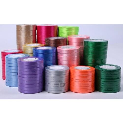 6/10/15/20/25/40/50mm Satin Ribbon 25 Yards/Roll Arts Crafts & Sewing Ribbon Handmade DIY Crafts Materials Gift Wrap