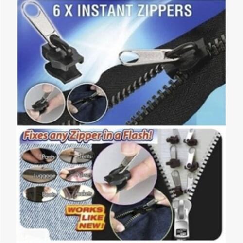 6Pcs/set Instant Zipper Universal Instant Fix Zipper Repair Kit Replacement Zip Slider Teeth Rescue New Design Zippers for Sew
