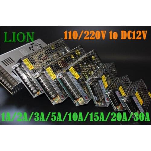 DC12V 1.25A 2A 3A 5A 10A 15A 20A 30A Switch Power Supply Adapter Transformer AC110V-240V to DC12V Adapter For LED Strips Light