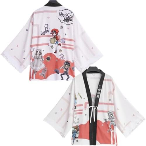 Anime Cells at Work! Cosplay Cosplay Kimono Costumes Yukata Daily Haori Coat Shirt Unisex Streetwear Hataraku Saibou Tee Top