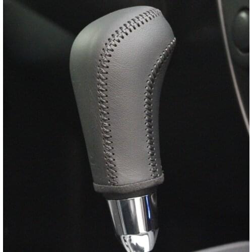 Black Genuine Leather Soft Hand-stitched Car Gear Shift Knob Covers for Suzuki Jimny Swift Grand Vitara Automatic