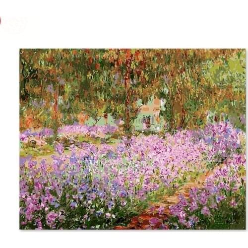 Digital painting decorative color painted their own Monet garden impression