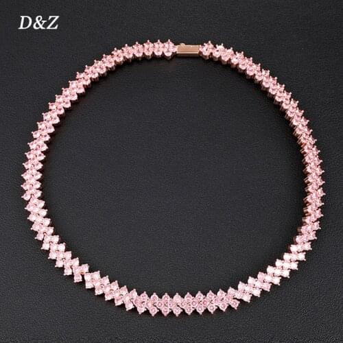 D&Z 10mm 3Rows Tennis Chain Iced Out Bling AAA Zircon 1 Row Tennis Chain Necklace Men Hip hop Jewelry Gold Silver Color Charms