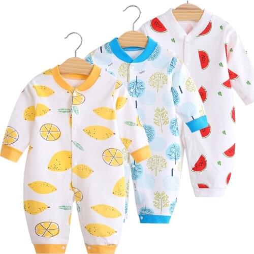 Autumn Long Sleeve baby girls boys Rompers Baby Climbing Clothes Cartoon print Cotton Jumpsuit Newborn Clothes Pajama Roupa