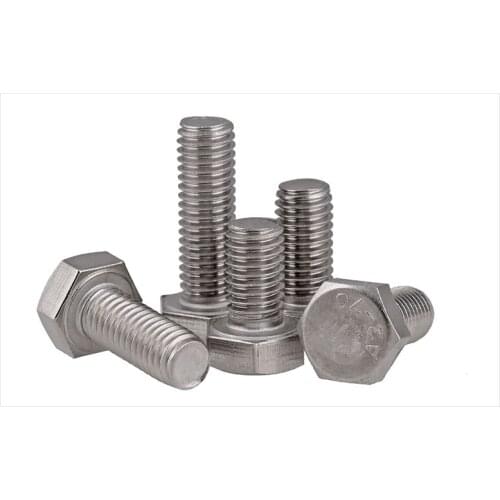 DIN933 304 stainless steel screw full thread screw M3 M4 M5 M6 screws External hex screws 304 bolt