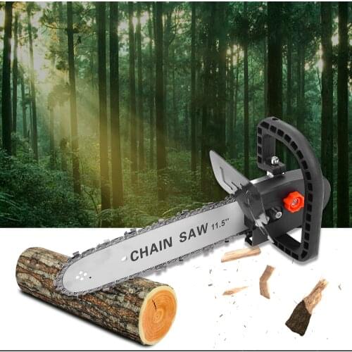 DIY Electric Saw 11.5 Inch Chainsaw Bracket Set Angle Grinder to Electric Chain Saw Converter Household Electric Saw Logging Saw