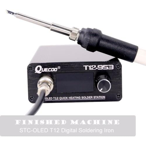 QUECOO T12-953 Electronic Soldering iron OLED 1.3inch Adjustable Temperature Soldering Station with T12 soldering iron tips