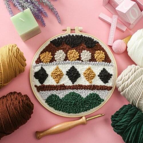 Geometric Patterns Handmade Craft, DIY Yarn Punch Needle Kits, DIY Beginner Embroidery Kit, Punch Kit With