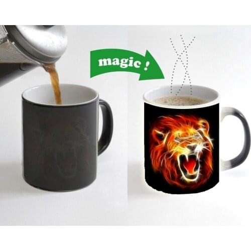 King Magic Lion 11oz Color Changed Mug Heat Sensitive Tea Cup Coffee Mug Gift Mug Drop Shipping