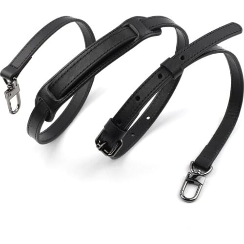 Leather Shoulder Bag Strap Adjustable Crossbody Strap Black Color Handle Bag Belt Accessories For Bag