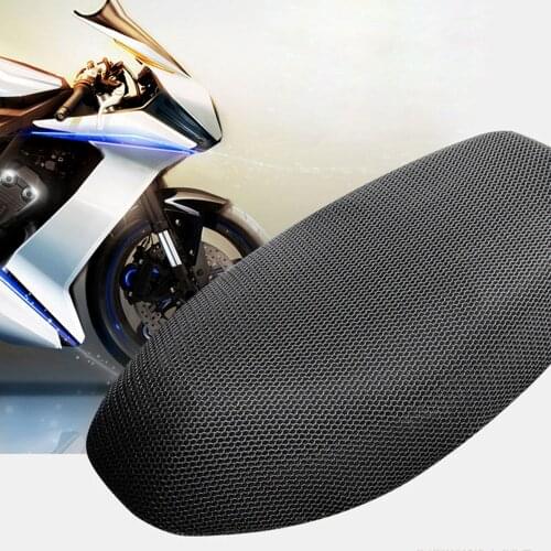 Motorcycle Scooter Cool Seat Cover Anti-slip Net Heat Insulation Cushion Pad Double Layer Solid Mesh Protector Cover