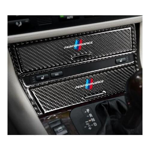 Carbon Fiber Interior Car Stickers Central Control CD Panel Gear Cover Trim Lamp Eyebrows Decals For BMW E46 1998-2004 3 series
