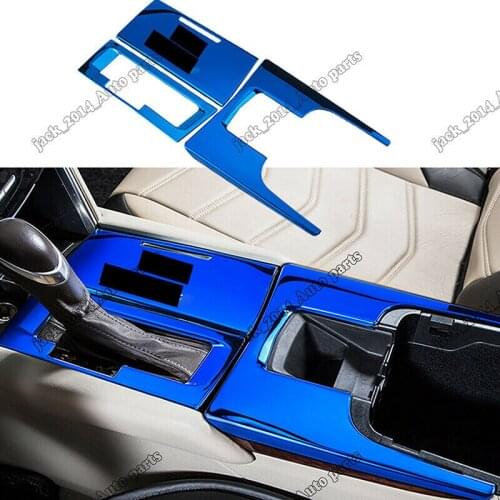 Stainless Blue Inner Gear Shift Box Panel Cover Trim For Cadillac XTS 2015-2018