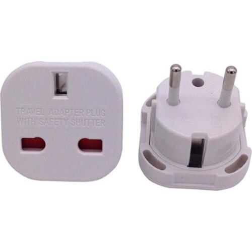 New Universal Travel UK to EU Euro Plug AC Power Charger Adapter Converter Socket Black Power Plug Adaptor Connector
