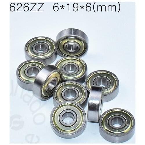 Carbon steel 626 626zz 6*19*6(mm) 10pieces free shipping bearing bearings metal Sealed Bearing Economical practical