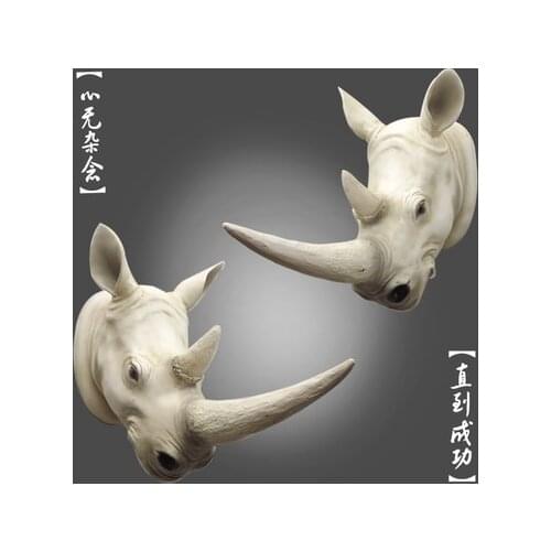 Picas cattle sculpture art home decoration Rhinoceros wall material cross head Wall resin gift wedding
