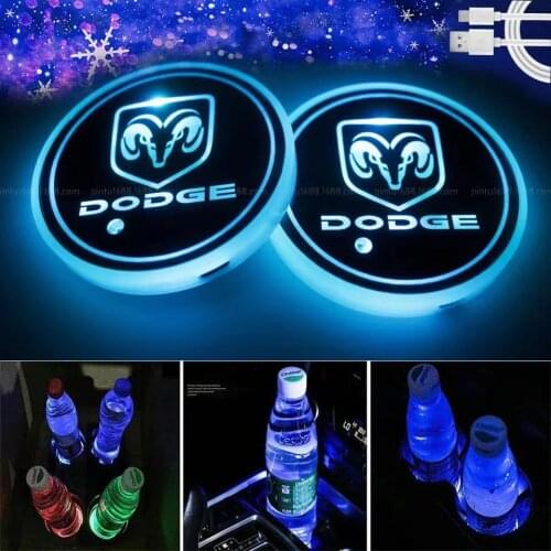 Car LED cup lamp For Car Dodge Dart Viper ChallengerSRT Durango charger car interior atmosphere lamp Car Colorful water cup lamp