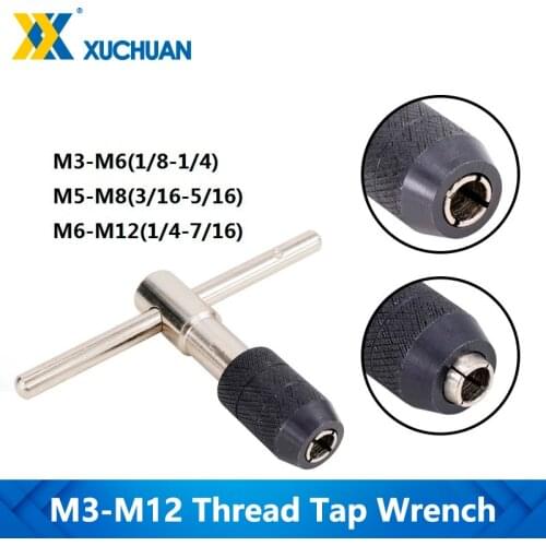 T Type Tap Wrench Holder M3-M12 Tapping Tool Hand Tap Adjustable Holder Screw Thread Wrench Metalworking Machine Wrench Drill
