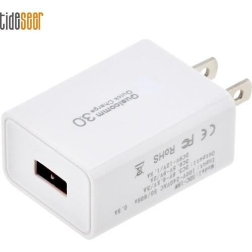 Universal 18W USB Quick Charge 3.0 For iPhone Xiaomi Huawei US Wall Travel Adapter Mobile Phone Fast Charger for Samsung 100pcs