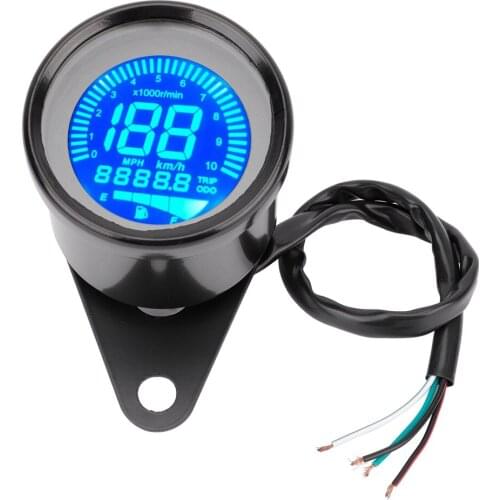 Waterproof Motorcycle Tachometer ODO / Trip Function LCD Screen Meter Tachometer Gauge Odometer Speedometer 0-199km/h