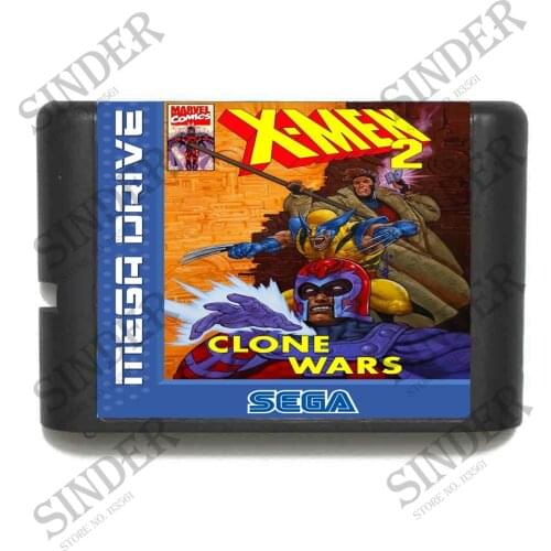 X-men 2 Clone Wars 16 bit MD Game Card For Sega Mega Drive For Genesis