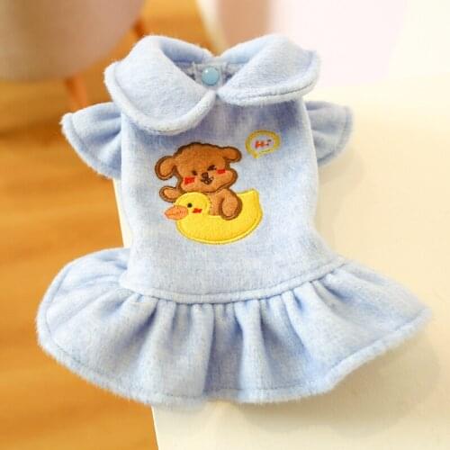 Pet Winter Clothes Puppy Bear Print Skirt Pets Clothing For Small Dogs Cats Chihuahua Yorkies Costume Princess Dress Ropa Perro