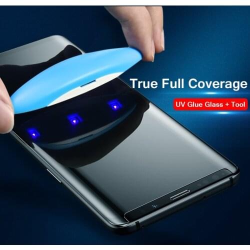 5D UV Liquid Full Glue Tempered Glass For Samsung Galaxy Note 10 9 8 S8 S9 S10 Plus S10e S7 edge Screen Protector Case Friendly