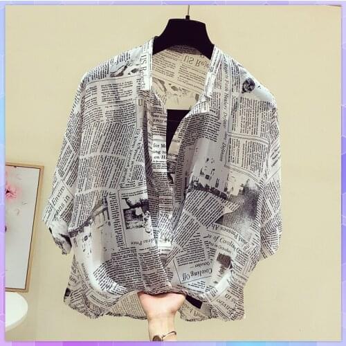 Two Piece Women Casual Set Floral Print Short-Sleeved V Neck Women Sets Chiffon Shirt Summer Top 2021 Letter Shirt Ladies Vest