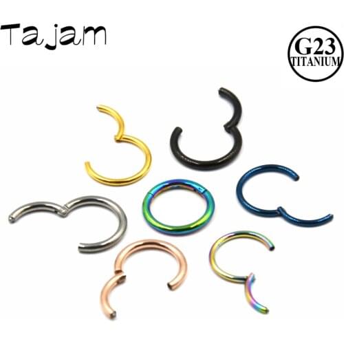 1Piece G23 Titanium Hinged Segment Nose Septum Clicker Ring Ear Cartilage Piercing Lip Rings Body Jewelry For Sexy Girls 16g&14g