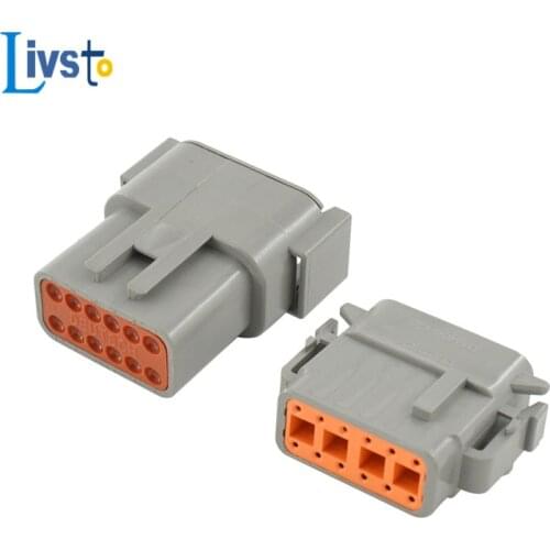 1 Set 12Pin Way Deutsch DTM Waterproof Connector With Pins Automotive Connector Auto Connector DTM04-12P DTM06-12S